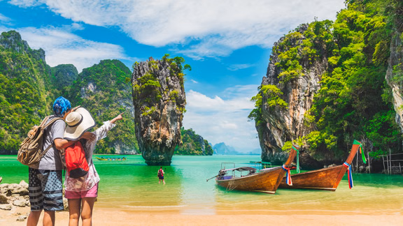 Thailand beach and island scenery for holiday travelers