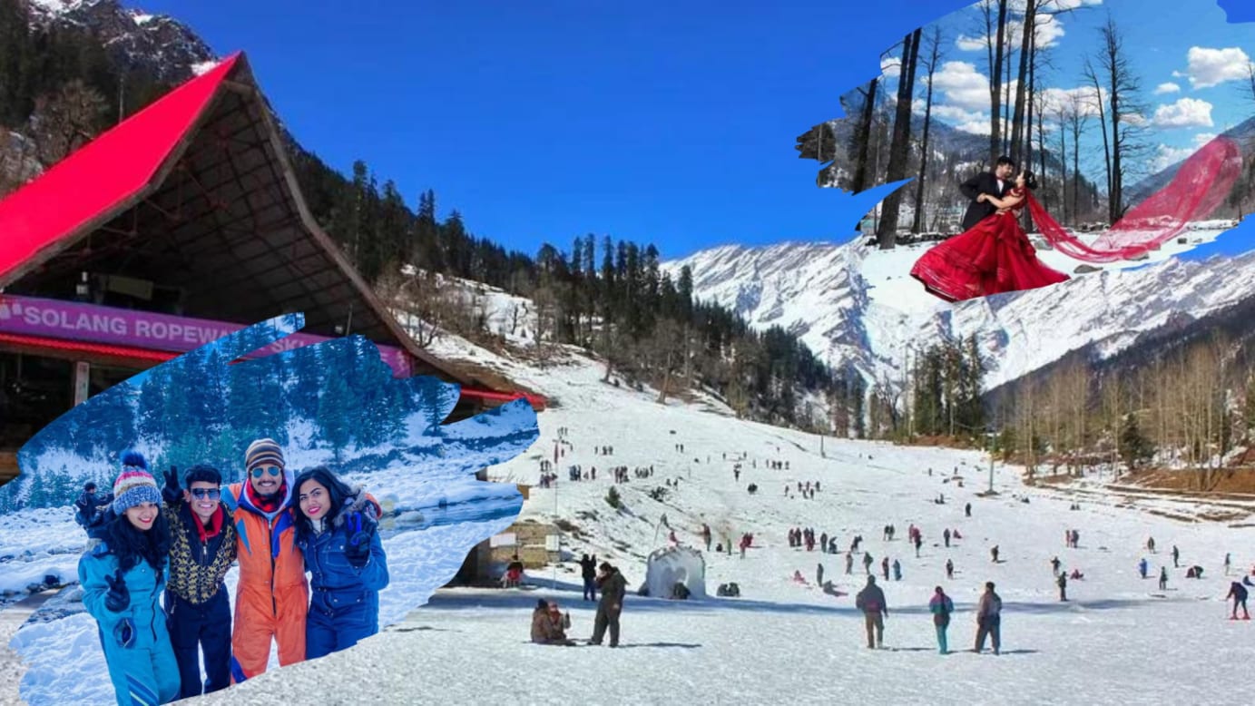 Snow covered mountains and scenic views of Manali