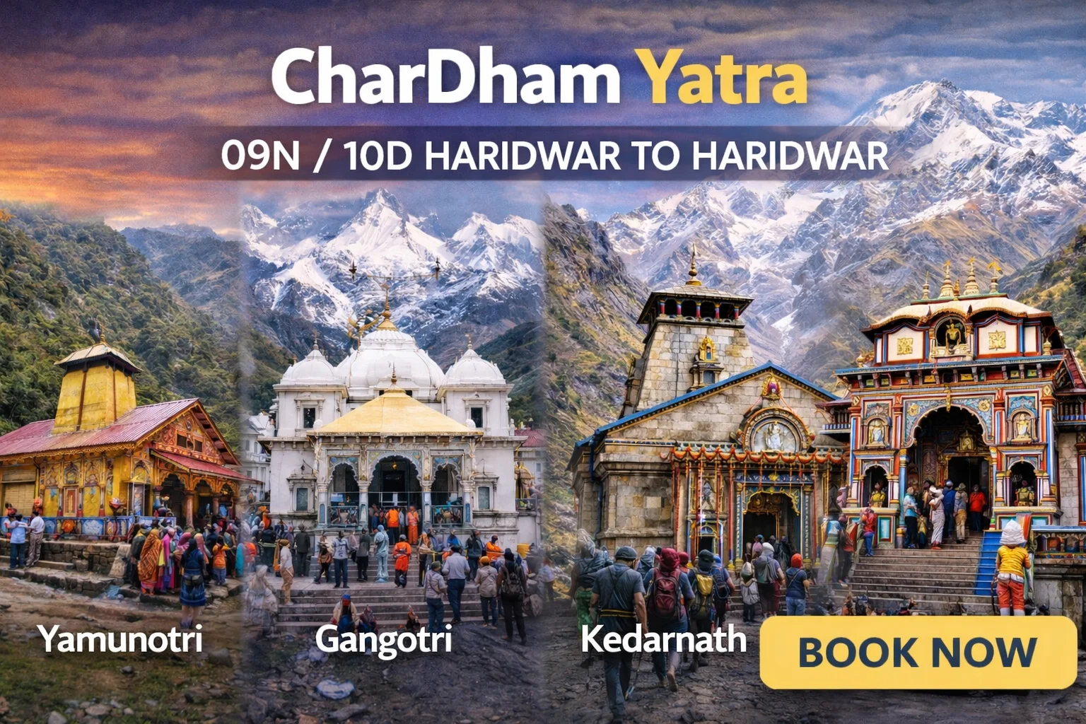 Chardham Yatra Tour Package by Tempo Traveller From Karnataka