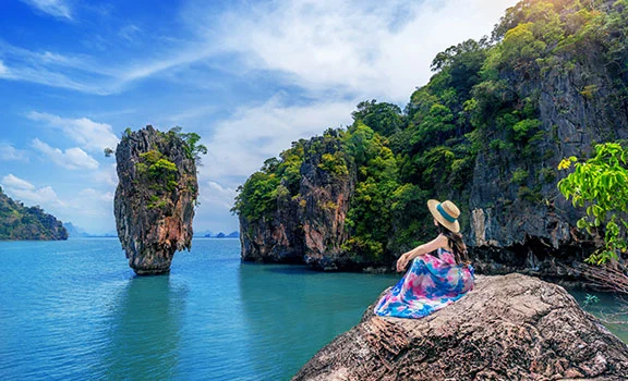 Travelers enjoying Thailand beach and city tour package from North India
