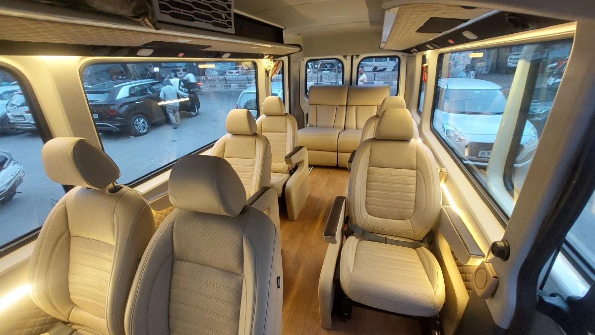 Group travelers enjoying a comfortable road trip in a Force Urbania vehicle