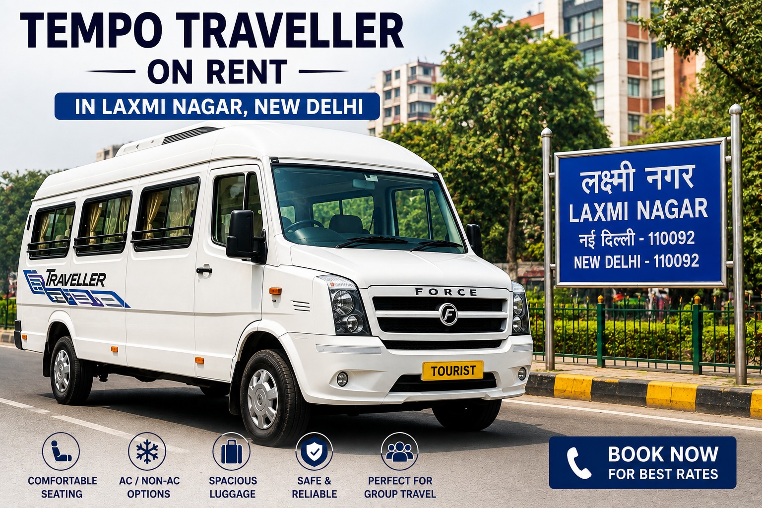 Tempo Traveller on Rent in Laxmi Nagar by S S Rana Tour and Travels