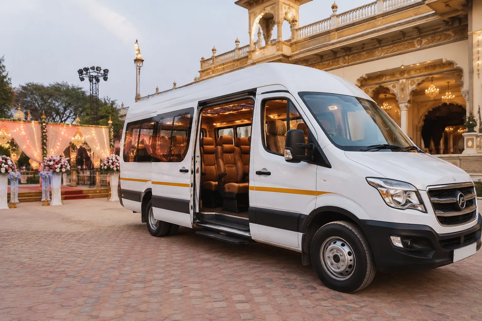 Tempo Traveller Rental Delhi for wedding groups and guest transportation