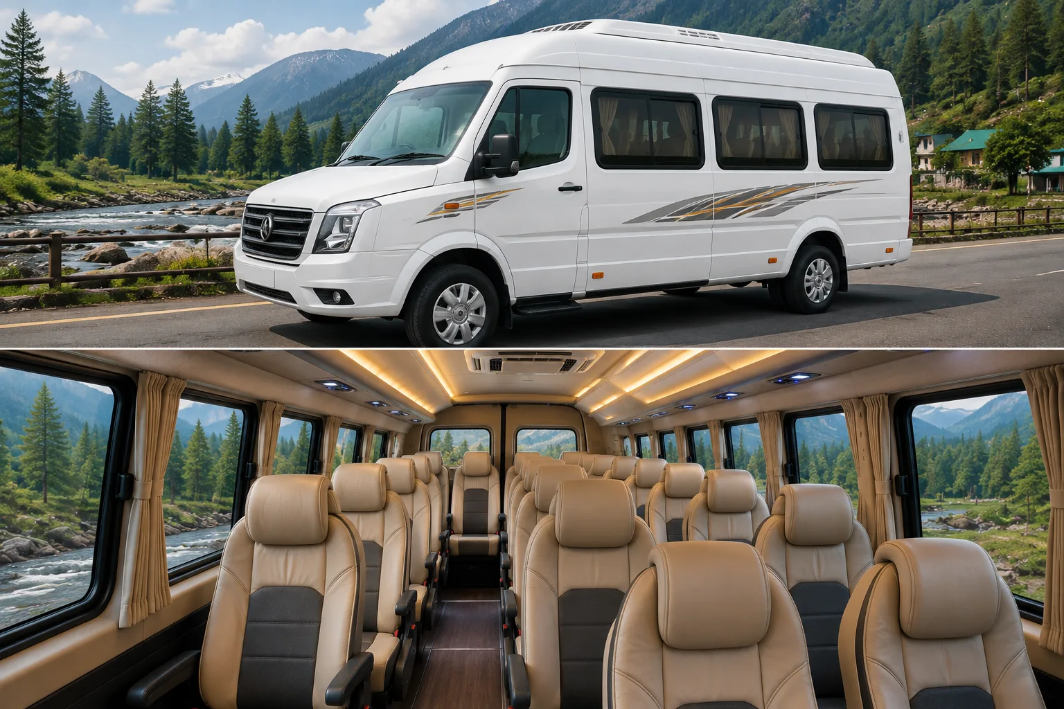 AC Tempo Traveller on Rent in Delhi & New Delhi with luxury interior and comfortable seating