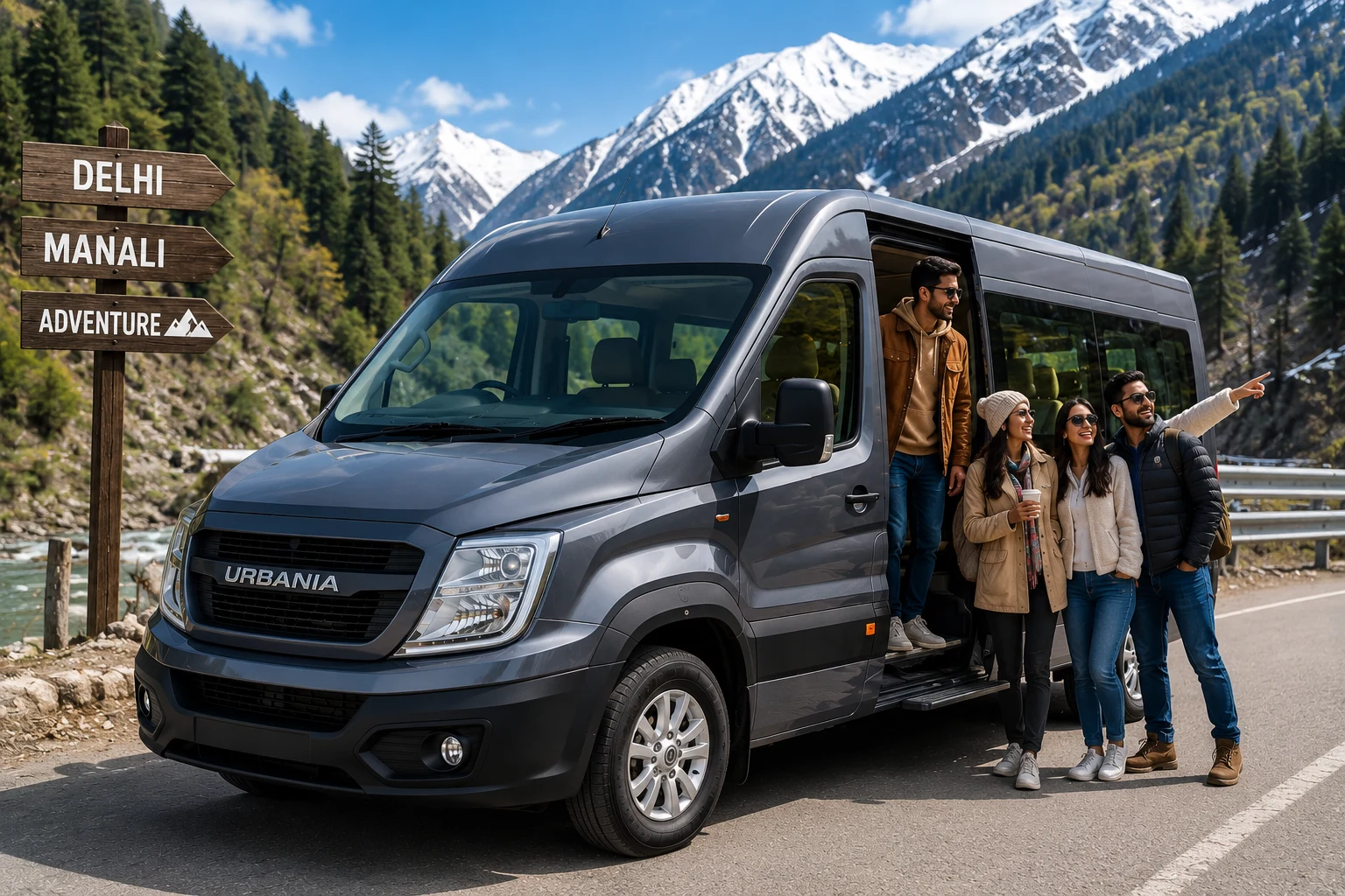 Force Urbania on rent in Delhi for Delhi to Manali trip