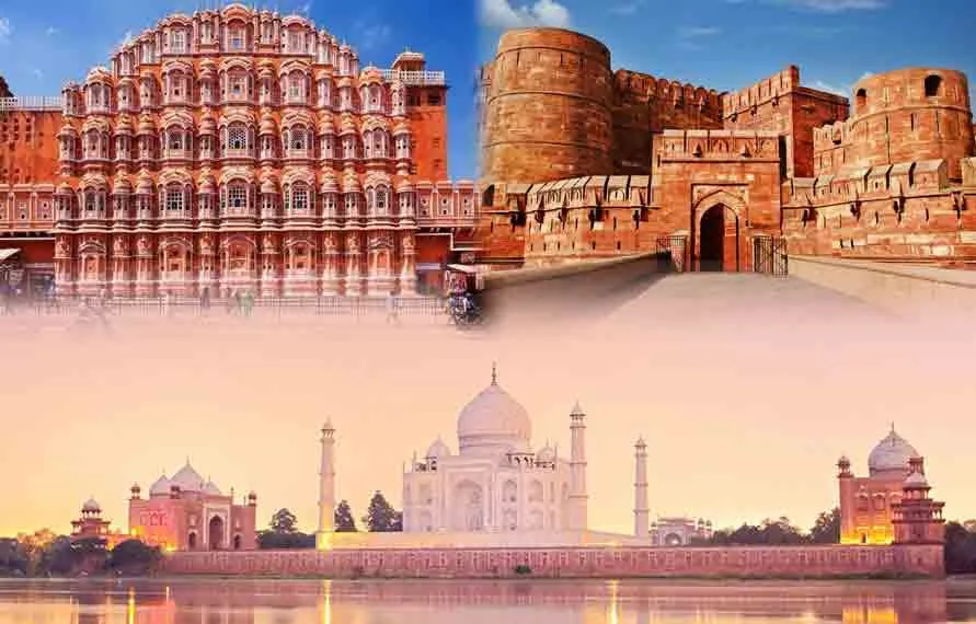 Travelers enjoying a four-day journey across Delhi Agra and Jaipur