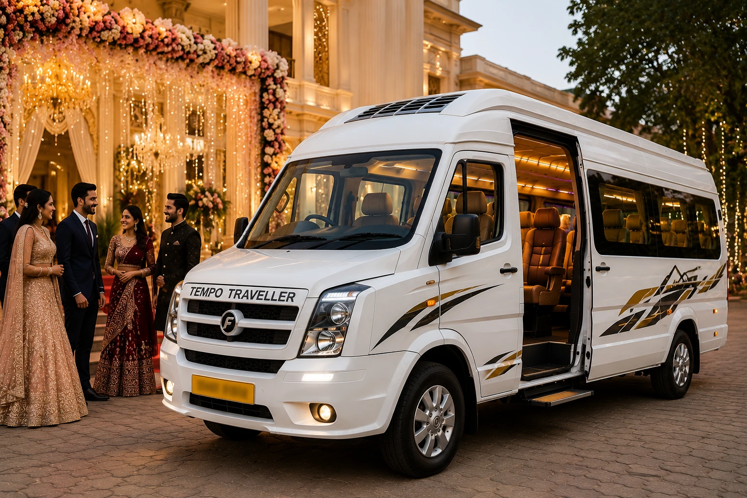 Luxury Tempo Traveller rental in Delhi for wedding and events