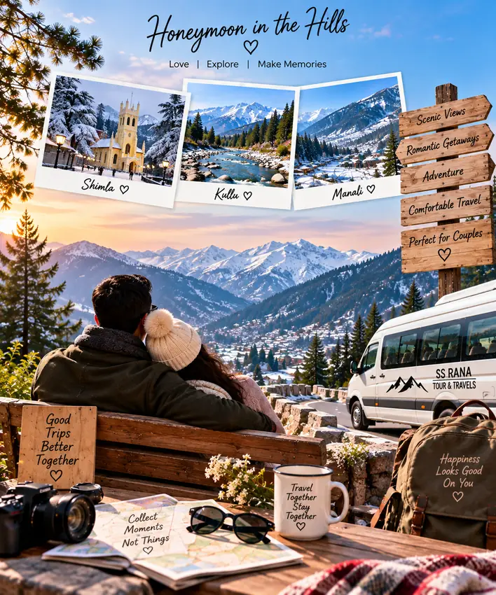 Best honeymoon tour packages to Shimla Kullu Manali with scenic Himalayan views and romantic couple getaway