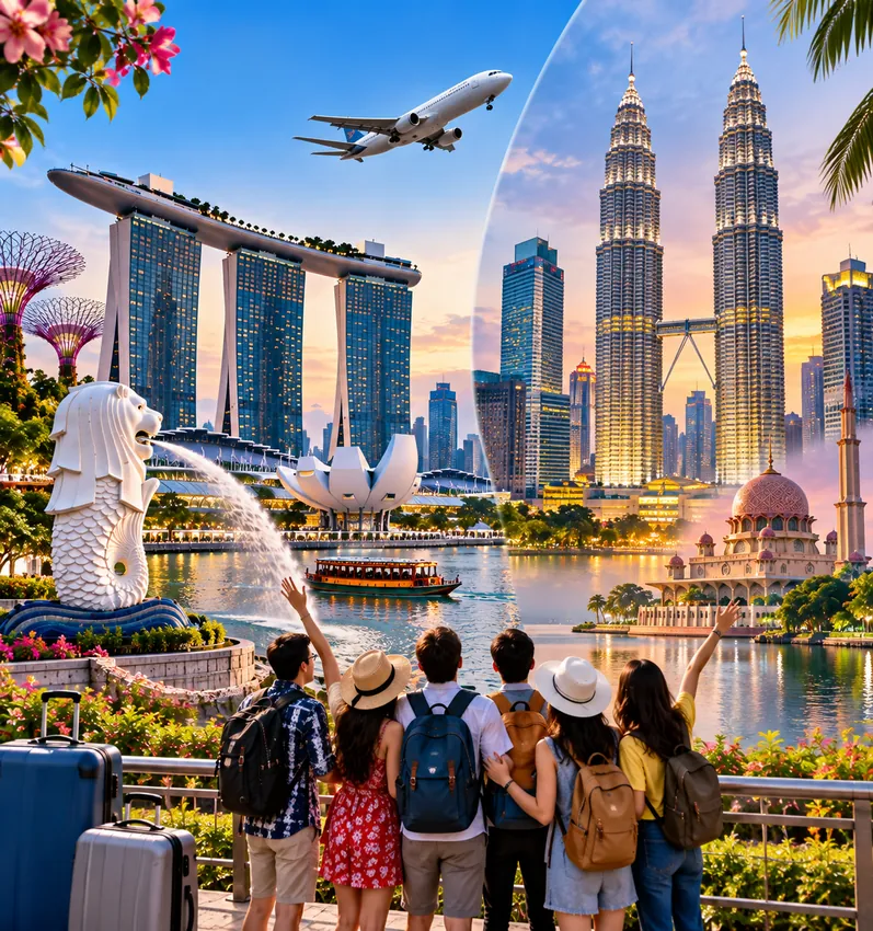 Singapore Malaysia group tour package with Marina Bay Sands, Petronas Towers and group travelers