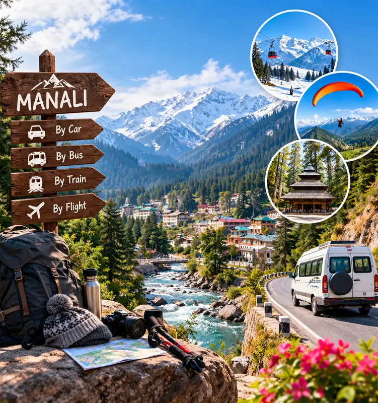Manali tour package from Pune with travel routes, transportation options and scenic Himalayan views